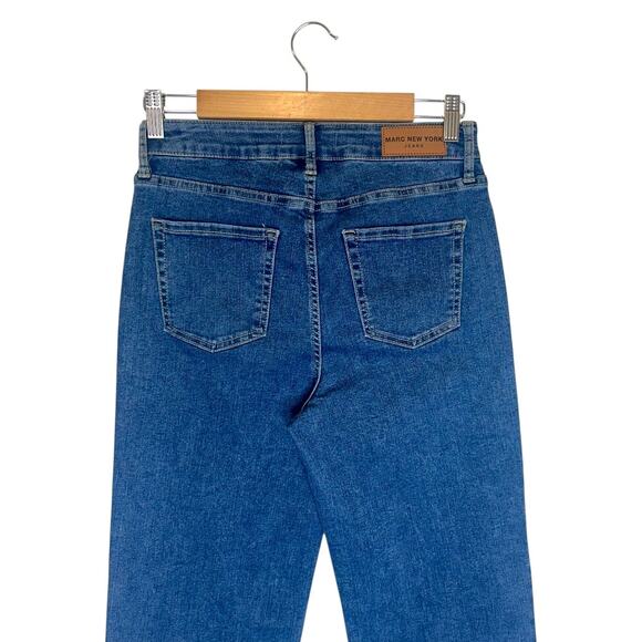 Marc New York Women's Rhinestone Studded Wide Leg Jeans Size 4 Medium Wash Blue - Picture 4 of 8